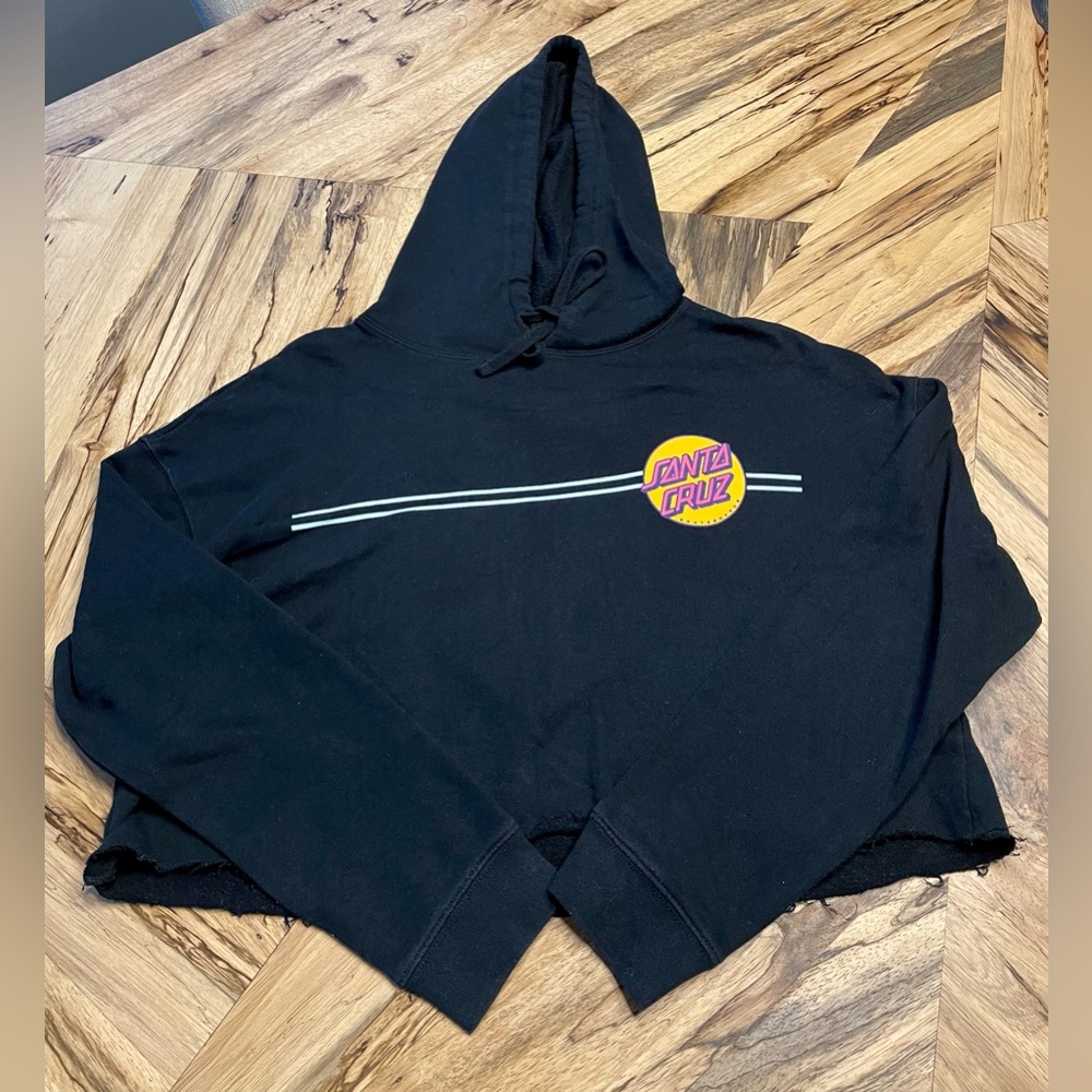 Santa Cruz Black Cropped Hoodie Women’s S